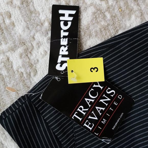 NEW Tracy Evans Limited Striped Flared Bootcut Trouser Pants J3 Black White - Picture 6 of 16
